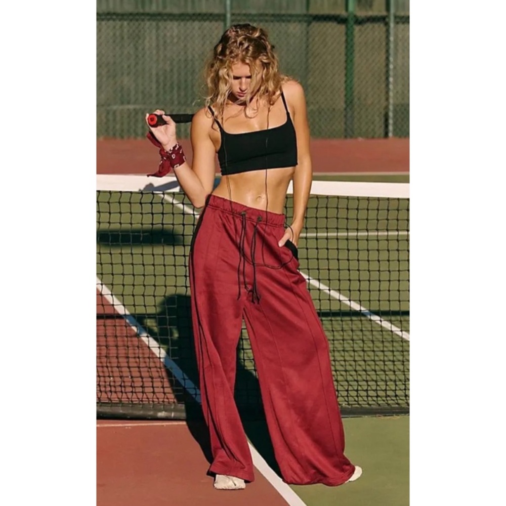 NWT Free People Fineline Sweat Pants Sour Cherry S - Picture 3 of 6